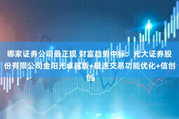 哪家证券公司最正规 财富趋势中标：光大证券股份有限公司金阳光卓越版+极速交易功能优化+信创
